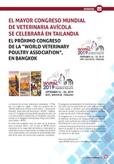 El mayor congreso mundial de veterinaria avícola se celebrará en Tailandia