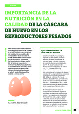 Importancia de la nutrición en la calidad de la cáscara de huevo en los reproductores pesados
